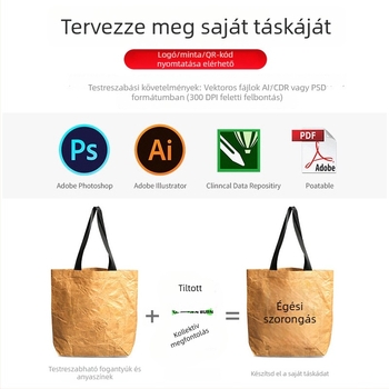 DuPont kraft papírzacskó egyedi logóval, nagy kapacitású válltáska, kulturális és kreatív ajándék