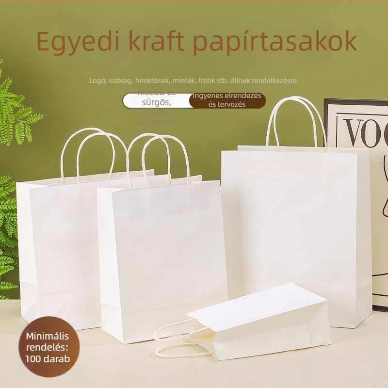 Sűrített kraftpapírzacskó logónyomtatással – környezetbarát csomagolás