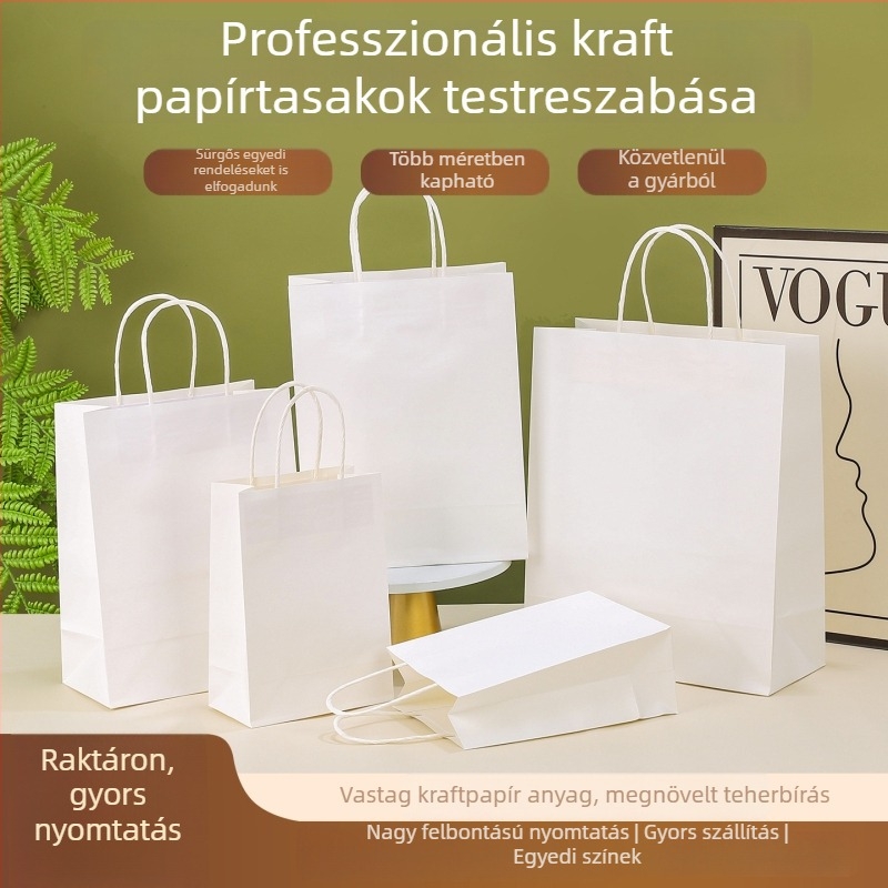 Sűrített kraftpapírzacskó logónyomtatással – környezetbarát csomagolás