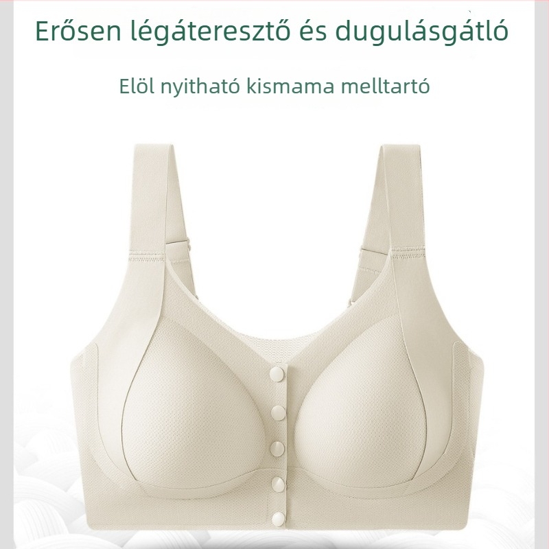 Nyári légáteresztő hálós melltartó, könnyű, elől záródó, plusz méret, kényelmes oldalsó védettséggel és vékony kosarakkal
