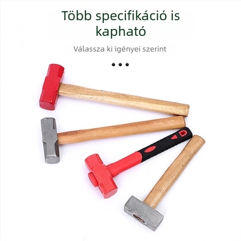 Nyolcszögletű kalapács magas széntartalmú acél fejjel, fa-gumi nyéllel, ütésálló