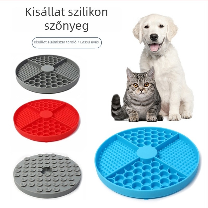 Emelt szilikonból készült lassú etető matrac kutyáknak, nyalogató matrac, védelem a fulladás ellen