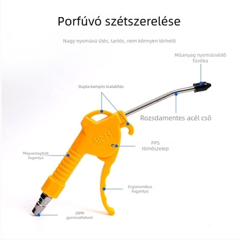 Magasnyomású pneumatikus porfúvó pisztoly tisztításra és karbantartásra