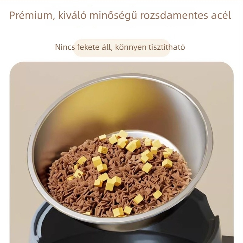 Macska- és kutyatálak kettős készlet ferde peremmel és automata vízadagolóval