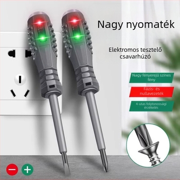 Elektrikusi multifunkciós mérőcsavarhúzó LED-es kijelzővel, magas fényű színkódolt kijelzővel a kontinuitás és áramszivárgás teszteléséhez