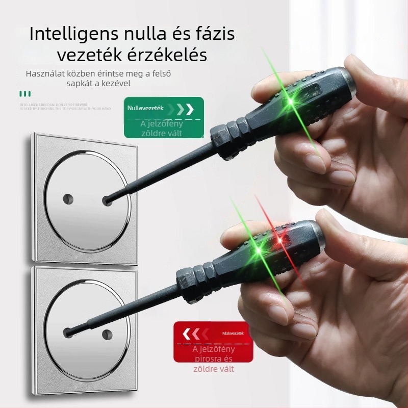 Elektrikusi multifunkciós mérőcsavarhúzó LED-es kijelzővel, magas fényű színkódolt kijelzővel a kontinuitás és áramszivárgás teszteléséhez