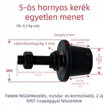 Csatornaszerkezetű acél görgő konuszkúpos hornyú, T-formájú acél görgő egyoldali és vezető görgő áruszállító lifthez