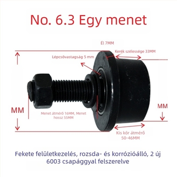 Csatornaszerkezetű acél görgő konuszkúpos hornyú, T-formájú acél görgő egyoldali és vezető görgő áruszállító lifthez