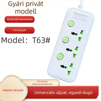 USB hosszabbító brit és amerikai szabvánnyal, több aljzattal