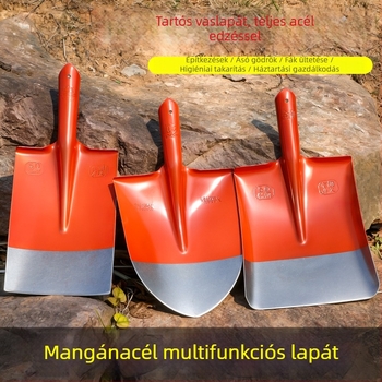 Fa markolatú ásó háztartási használatra, nagy méretű mangán-acélból, nagy kopásállósággal