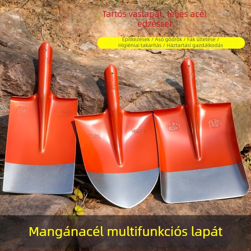 Fa markolatú ásó háztartási használatra, nagy méretű mangán-acélból, nagy kopásállósággal