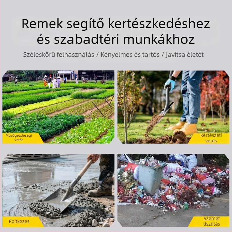 Fa markolatú ásó háztartási használatra, nagy méretű mangán-acélból, nagy kopásállósággal