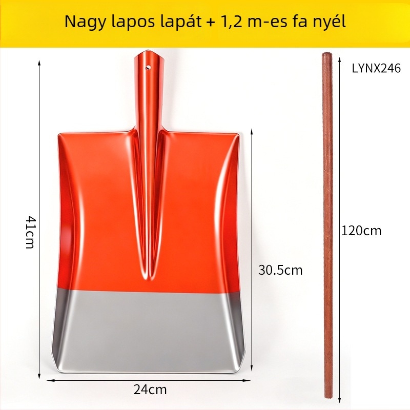 Fa markolatú ásó háztartási használatra, nagy méretű mangán-acélból, nagy kopásállósággal