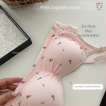 Pamutból készült, 3/4 kosaras, vezeték nélküli melltartó, lélegző, kényelmes, aranyos dizájn fagylalt ihlette