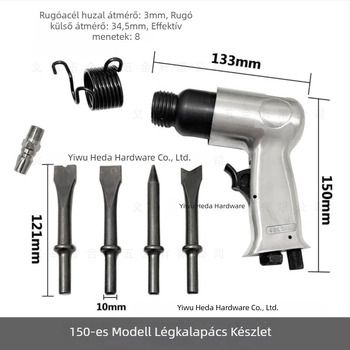 150 mm pneumatikus kalapács készlet rozsdamentesítő fejjel és körkörös fogantyúval