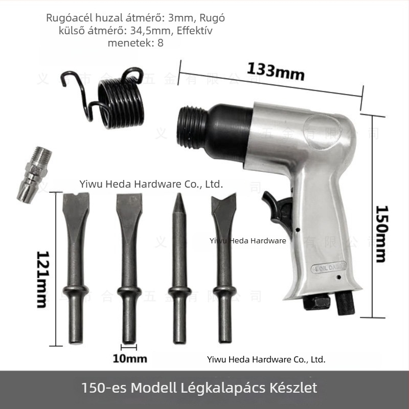 150 mm pneumatikus kalapács készlet rozsdamentesítő fejjel és körkörös fogantyúval
