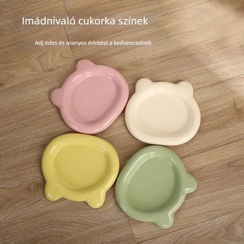 Macska etető- és snacktál macskáknak és kutyáknak, anti-tip tál