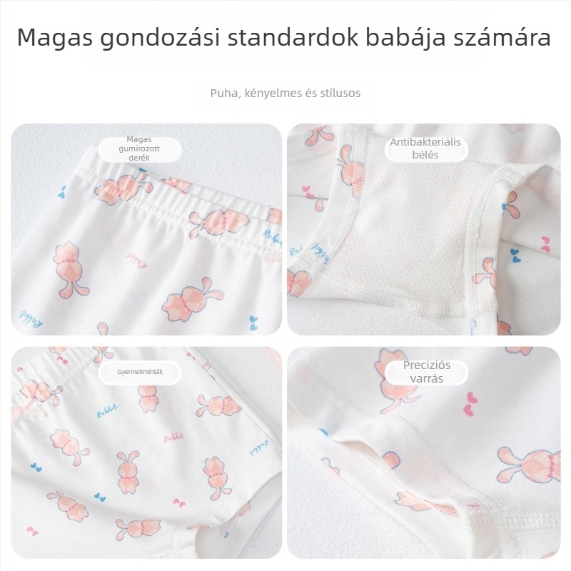Weave Lányoknak pamut boxer alsónemű antibakteriális, nagyobb gyerekeknek, tavasz–nyár