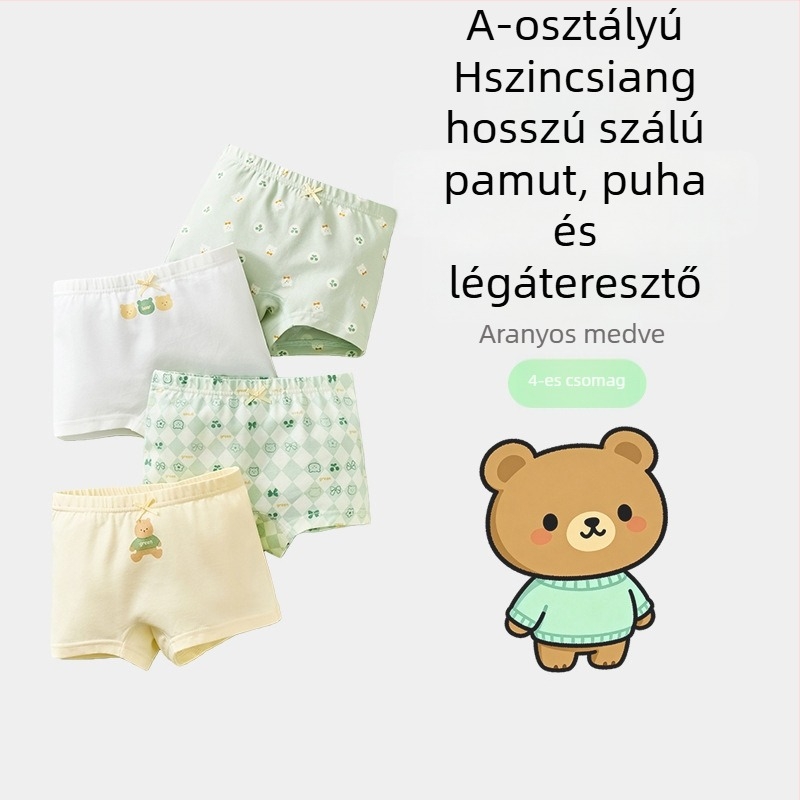 Weave Lányoknak pamut boxer alsónemű antibakteriális, nagyobb gyerekeknek, tavasz–nyár