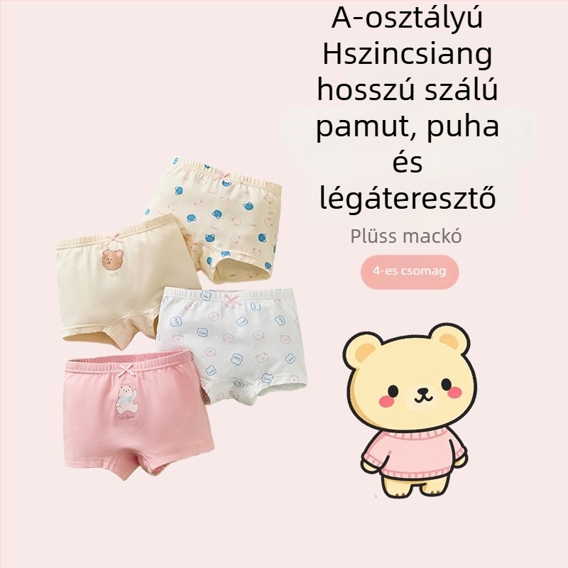 Weave Lányoknak pamut boxer alsónemű antibakteriális, nagyobb gyerekeknek, tavasz–nyár