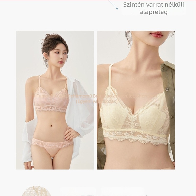 Francia csipkés melltartó, 3/4 kosár, vékony kialakítás, push-up, légáteresztő és kényelmes