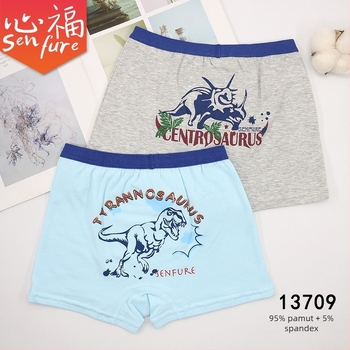 Dinoszauruszos boxer alsó gyerekeknek, Lycra-pamut, varrat nélküli kialakítás, 3-8 éveseknek