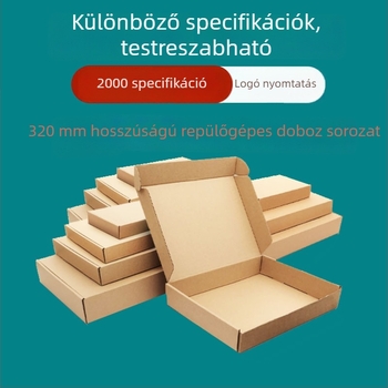 Extrém merev hullámtarton csomagoló doboz, természetes fa színű, téglalap alakú