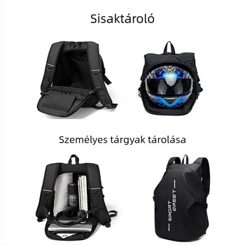 Motorkerékpár sisaktáska, nagy kapacitású vízálló utazótáska motoros túrákhoz