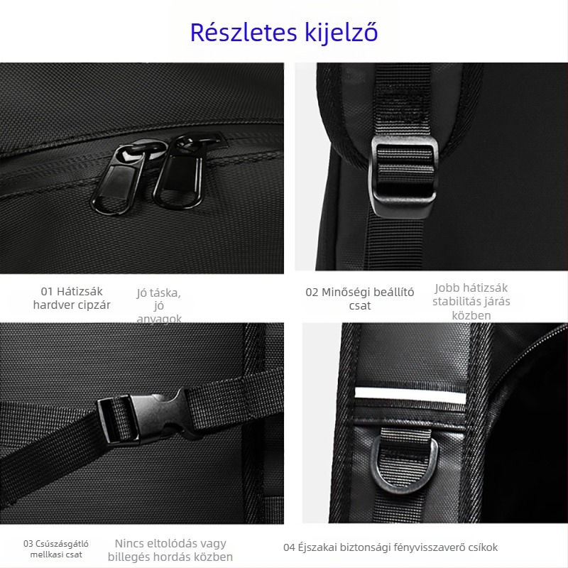 Motorkerékpár sisaktáska, nagy kapacitású vízálló utazótáska motoros túrákhoz