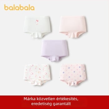 Balabala lányoknak készült pamut boxer briefek, antibakteriális, nem szorít, ötös csomag, 3–8 éveseknek