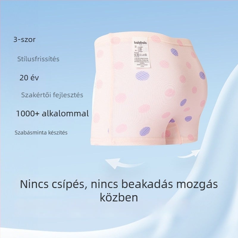 Balabala lányoknak készült pamut boxer briefek, antibakteriális, nem szorít, ötös csomag, 3–8 éveseknek
