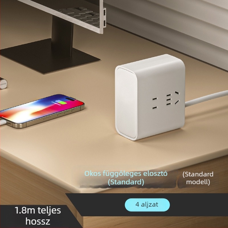 Okos asztali függőleges töltőhálózat USB-vel, multifunkcionális, otthoni és utazási használatra, Type-C kábellel
