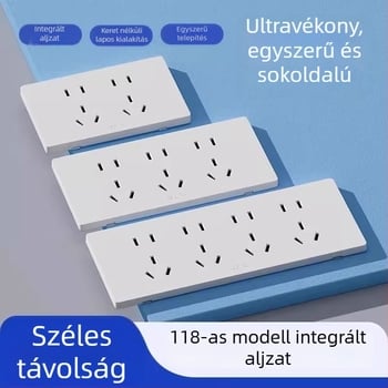 118 típusú kombinált kapcsoló- és aljzatpanel, falba épített konyhai panel, panel többnyílású (10/15/20 lyuk), 10A