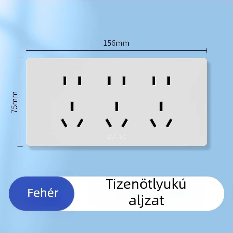 118 típusú kombinált kapcsoló- és aljzatpanel, falba épített konyhai panel, panel többnyílású (10/15/20 lyuk), 10A