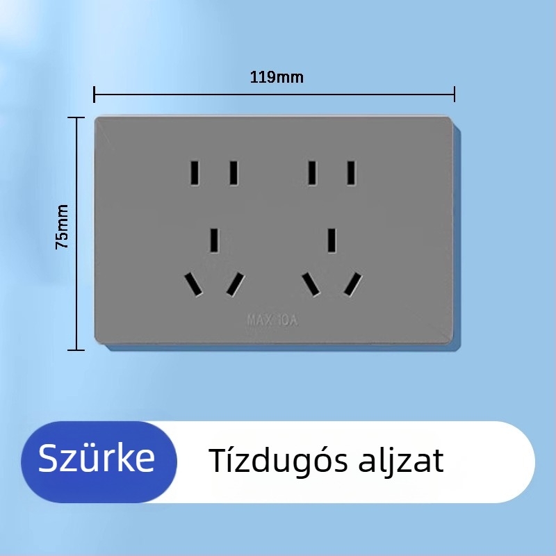 118 típusú kombinált kapcsoló- és aljzatpanel, falba épített konyhai panel, panel többnyílású (10/15/20 lyuk), 10A