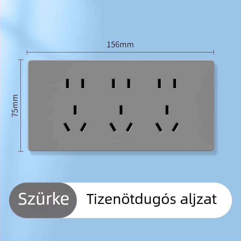 118 típusú kombinált kapcsoló- és aljzatpanel, falba épített konyhai panel, panel többnyílású (10/15/20 lyuk), 10A