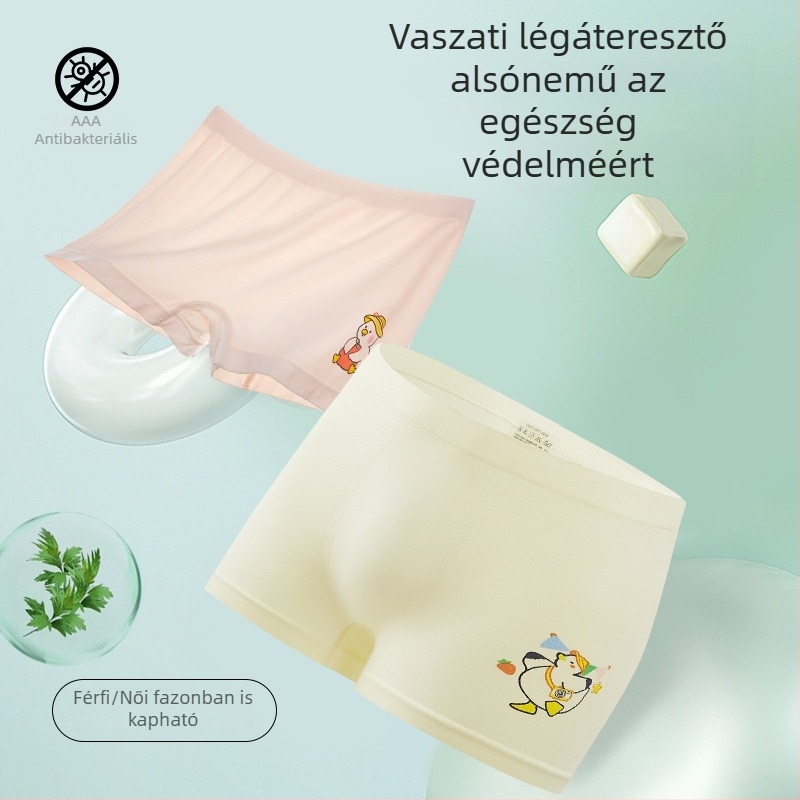 Új antibakteriális, légáteresztő, puha gyerek boxeralsó, osztály A, unisex, közepes–nagy méretek