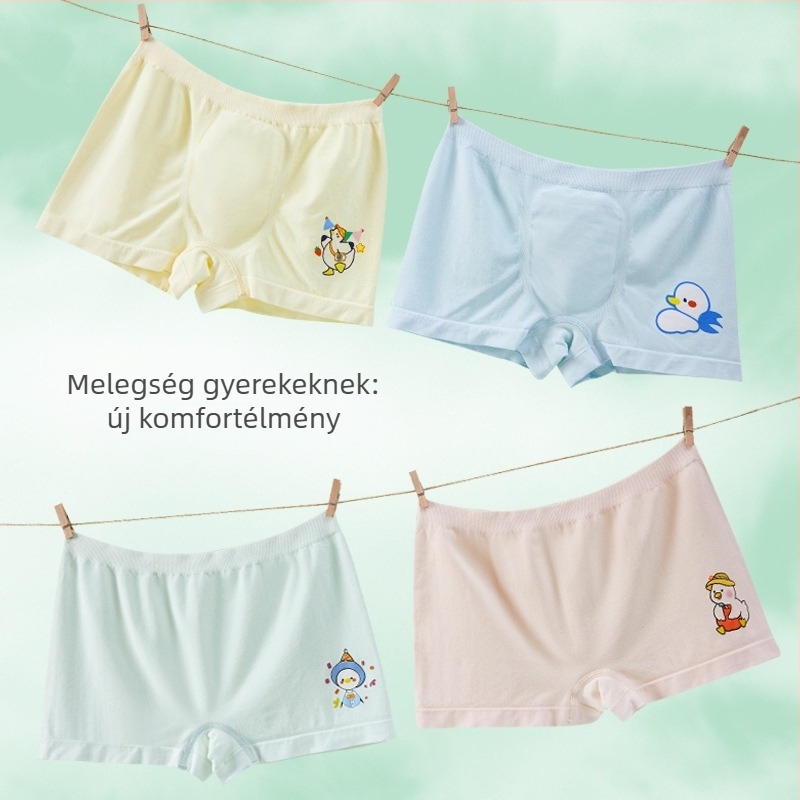 Új antibakteriális, légáteresztő, puha gyerek boxeralsó, osztály A, unisex, közepes–nagy méretek