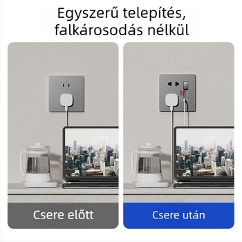 AOKOLa 86-os típusú aljzat kapcsolóval, Type-C porttal és USB gyorstöltéssel, rejtett beépítésű ötpólusú aljzat