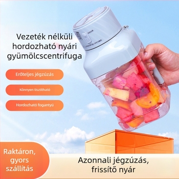Hordozható gyümölcs- és zöldséglé készítő, 1000–1500 ml-es kapacitás, USB-töltés, jégdarabok őrlése