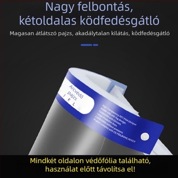 Magas felbontású páramentes átlátszó arcvédő, egyszer használatos, főzés közbeni olajfüst elleni védelem, por- és vízálló