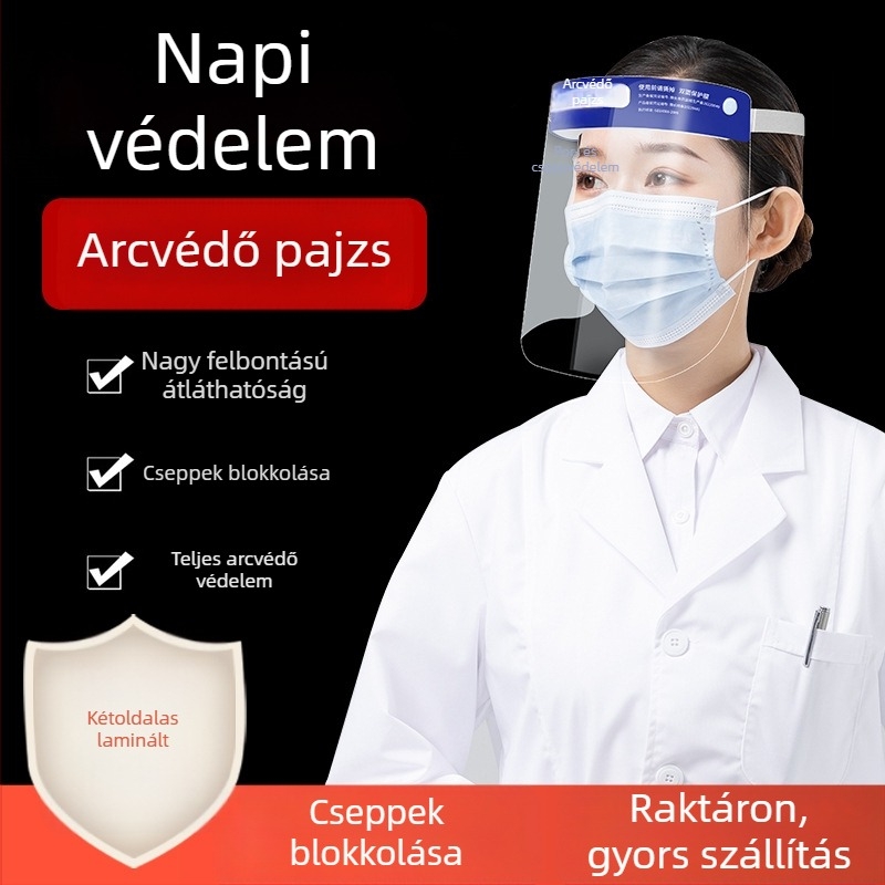 Magas felbontású páramentes átlátszó arcvédő, egyszer használatos, főzés közbeni olajfüst elleni védelem, por- és vízálló