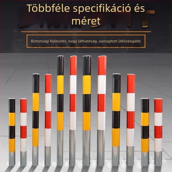 Galvánizált acélcsőből készült figyelmeztető oszlop reflexiós fóliával, nagy láthatósággal