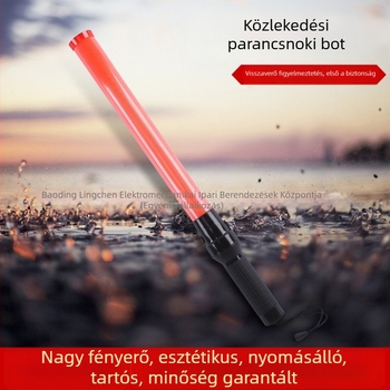 Újratölthető forgalomirányító bot, piros és kék kétszínű, többfunkciós világító bot és LED figyelmeztető fény