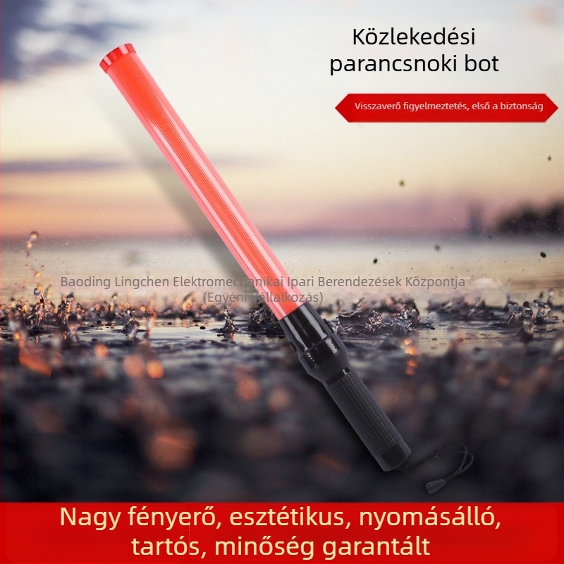 Újratölthető forgalomirányító bot, piros és kék kétszínű, többfunkciós világító bot és LED figyelmeztető fény