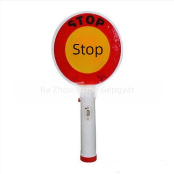 Újratölthető kézi STOP tábla LED figyelmeztető fénnyel és forgalomirányító bottal
