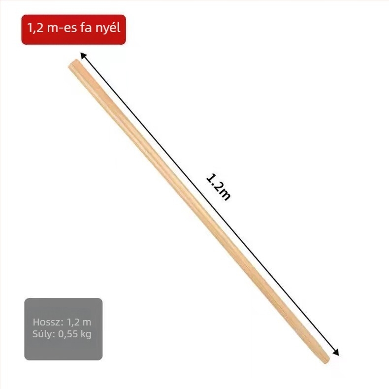 Teljes acél lapát fa nyéllel; négyzetes, sík és kerek fejű változatok építéshez és mezőgazdaságban; fej szélessége 20 cm, tömege 458–905 g.