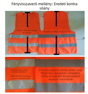 Forgalmi biztonságért és közmunkások számára fényvisszaverő mellény, éjszakai láthatóságú kabát, tartalék fényvisszaverő ruházat járművek műszaki vizsgálatára