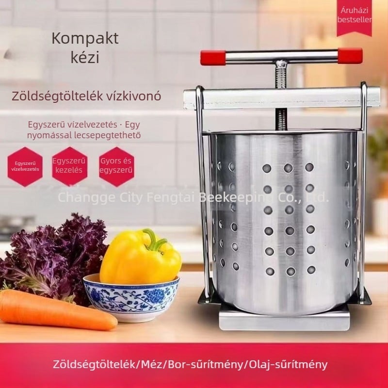 Rozsdamentes acél kézi zöldség töltelék prés – víz kipréselő, gyümölcslé kivonó és dehidratáló eszköz