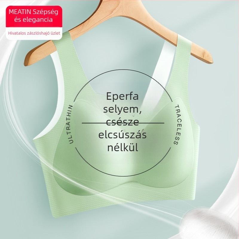 Női melltartó vezeték nélküli, fix kosárral, mulberry selyem béléses, gépi mosás, könnyű és kényelmes